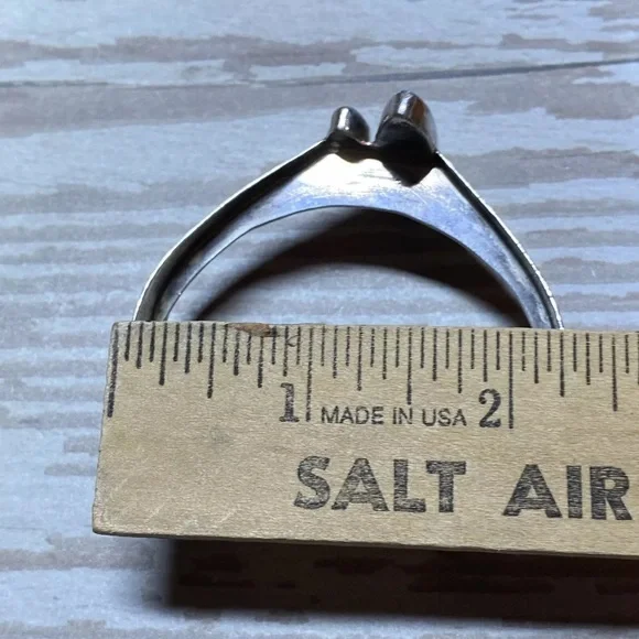 Vintage mod blue turquoise sterling silver cuff bracelet